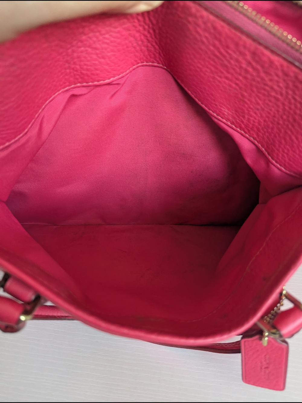 Coach Pink Leather Satchel with Removable Crossbody Strap - Picture 12 of 13